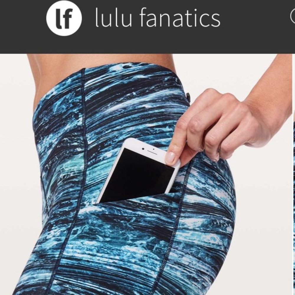 Lululemon Speed Up Crop 21" w Pockets Sz 4 Shorelines Multi Blue Luxtreme 4090